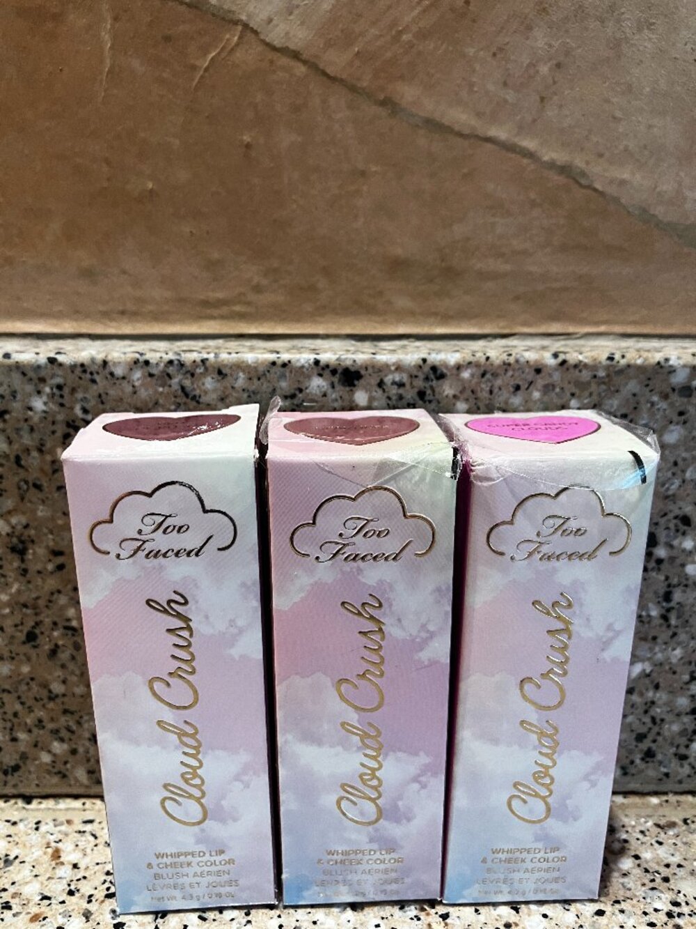 Too Faced Set of 3 Lip & Cheek Whipped Color! NIB